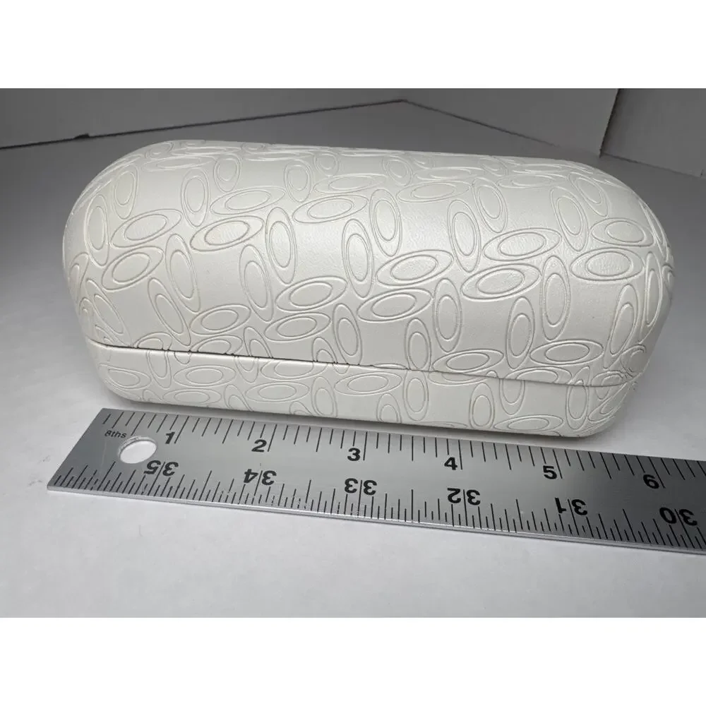 Oakley Sunglasses Hard Clamshell Case White Embossed Logo Large